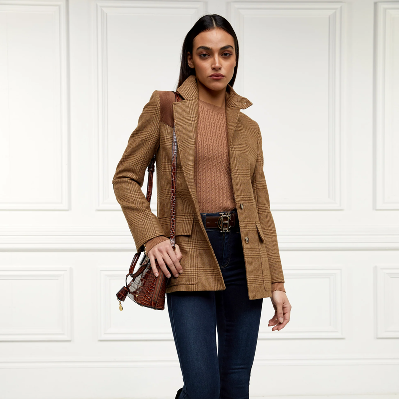 Holland Cooper Princeton Crew Neck Knit - Dark Camel-3