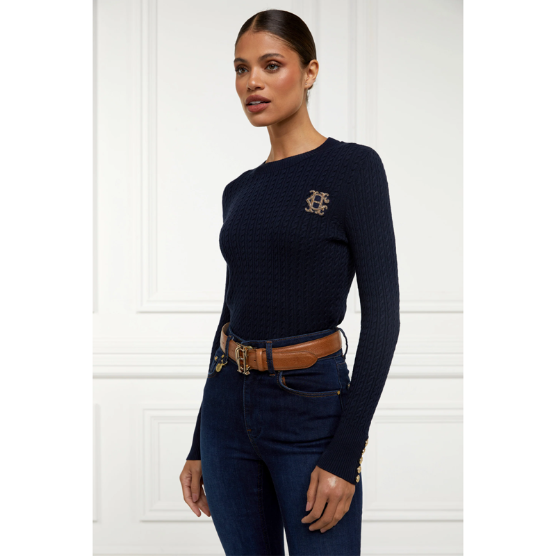 Holland Cooper Princeton Crew Neck Knit - Ink Navy-3