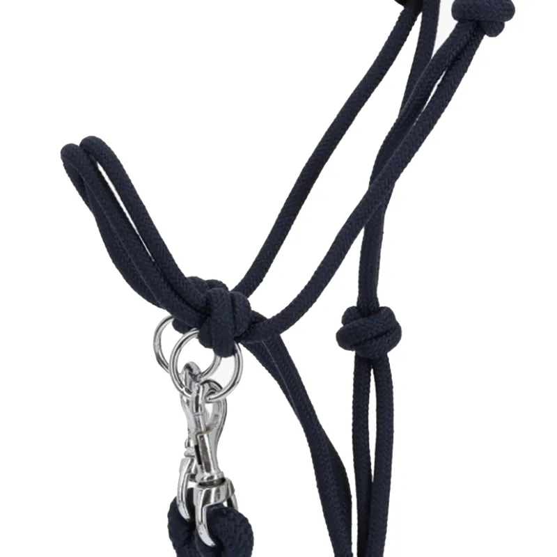 QHP Rope Halter and Rein - Navy-1