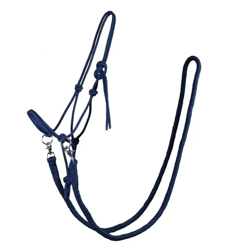 QHP Rope Halter with Leadrope - Navy