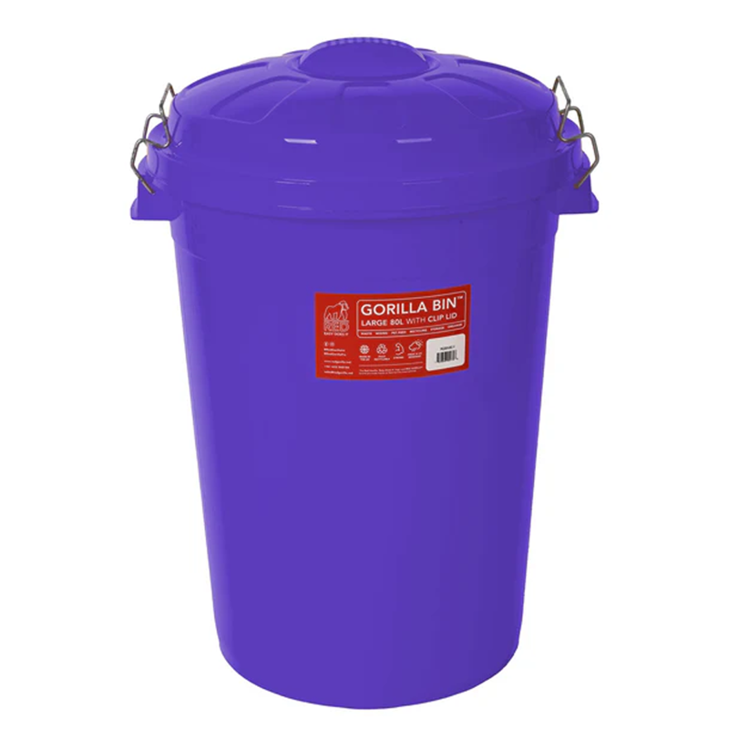 Red Gorilla Large 80L Bin with Clip Lid-2