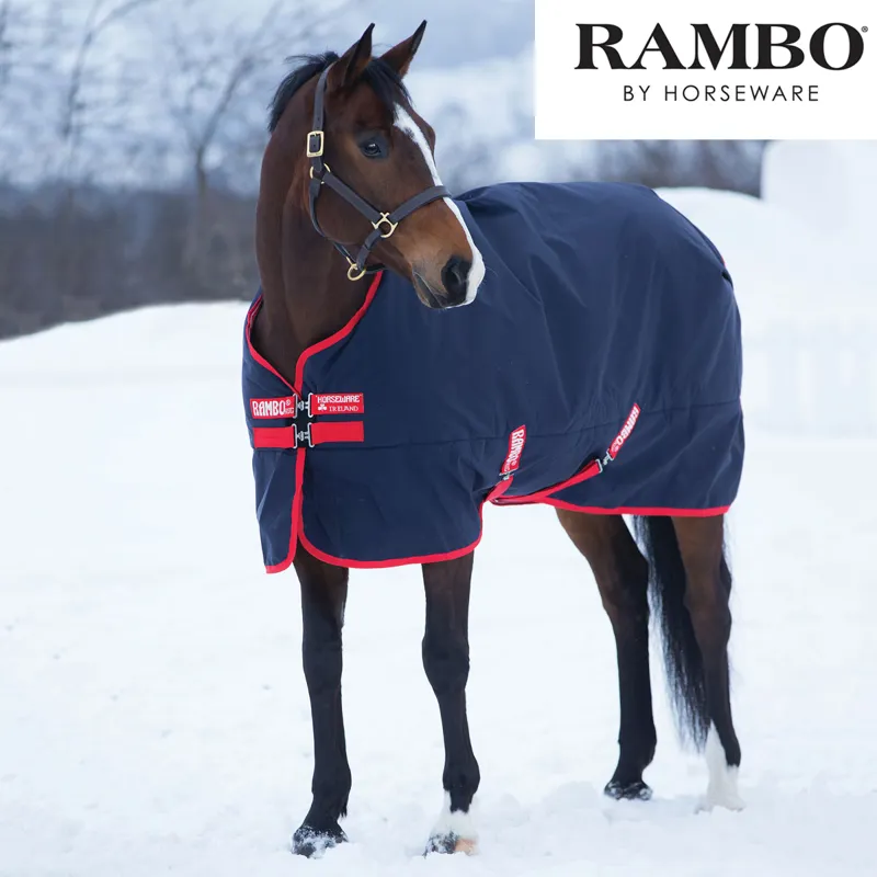 Horseware Rambo Original Mediumweight Turnout Rug 200g - Navy/Red