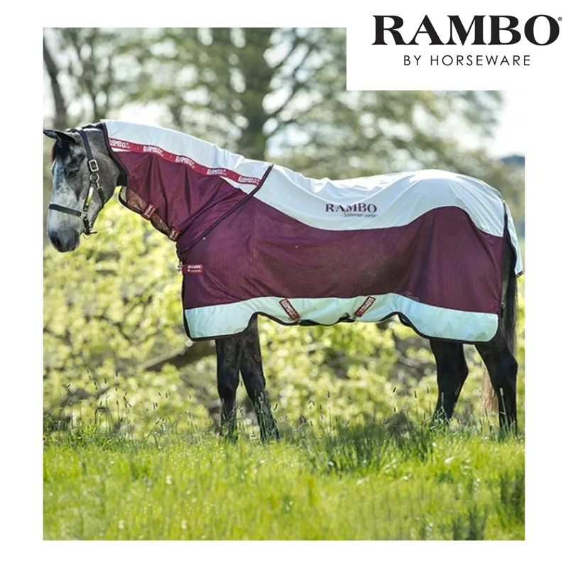 Rambo Summer Series Turnout - Grey/Burgundy 