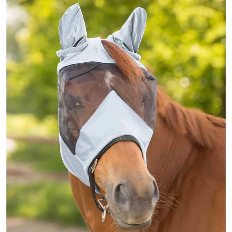 Waldhausen Premium Fly mask With Ears - Silver Grey