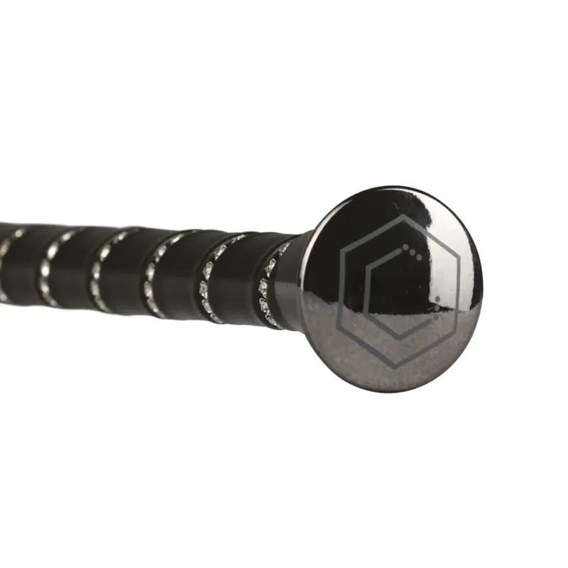 Coldstream Reston Crystal Dressage Whip - Silver-1