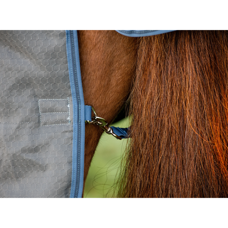 Horseware Rhino Plus HexStop 100g Turnout Rug - Grey/Indigo Navy-6