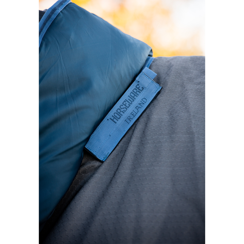 Horseware Rhino Plus HexStop 100g Turnout Rug - Grey/Indigo Navy-5