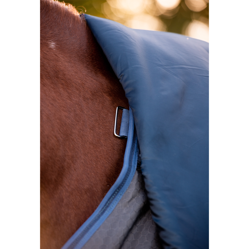 Horseware Rhino Plus HexStop 100g Turnout Rug - Grey/Indigo Navy-4