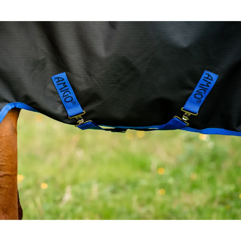Horseware Amigo Ripstop 900 Plus 100g Turnout Rug - Black/Classic Blue-6