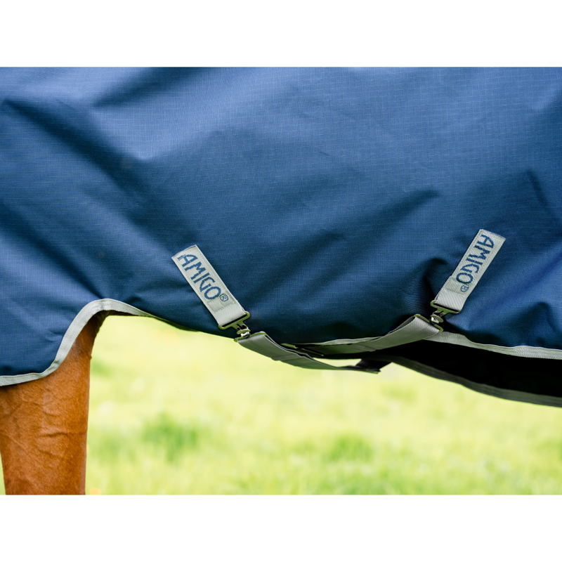 Horseware Amigo Ripstop 900 Plus 100g Turnout Rug - Navy/Titanium Grey-10