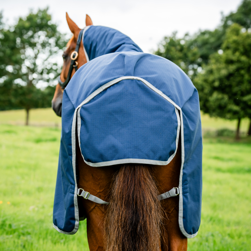 Horseware Amigo Ripstop 900 Plus 100g Turnout Rug - Navy/Titanium Grey-8