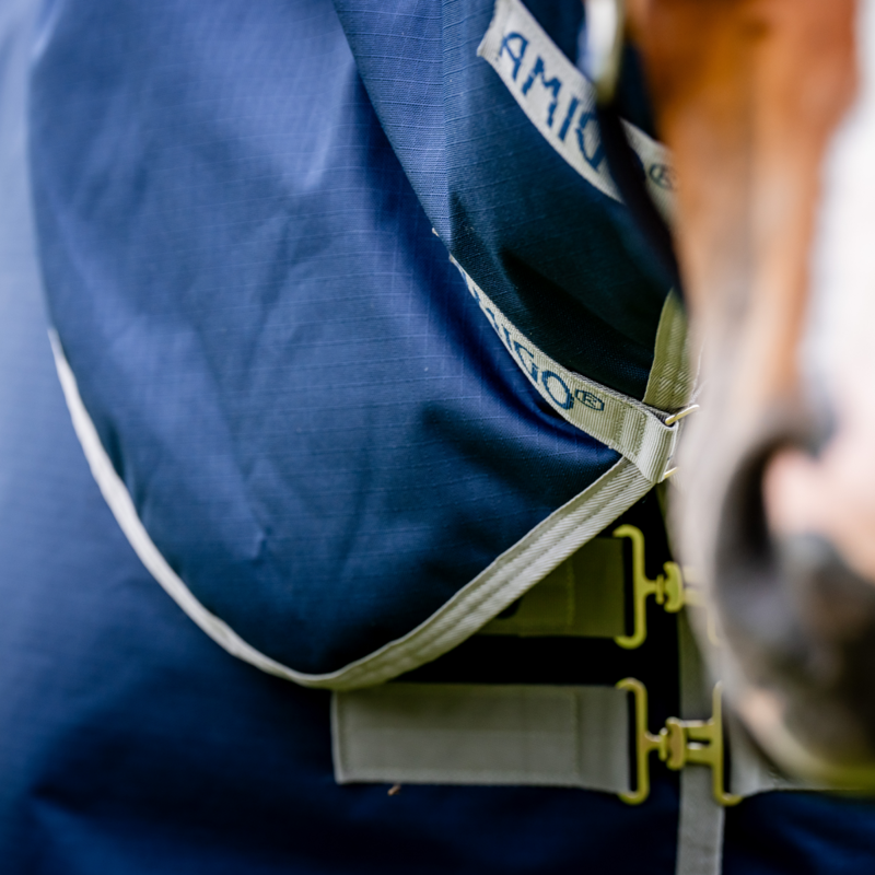Horseware Amigo Ripstop 900 Plus 100g Turnout Rug - Navy/Titanium Grey-5