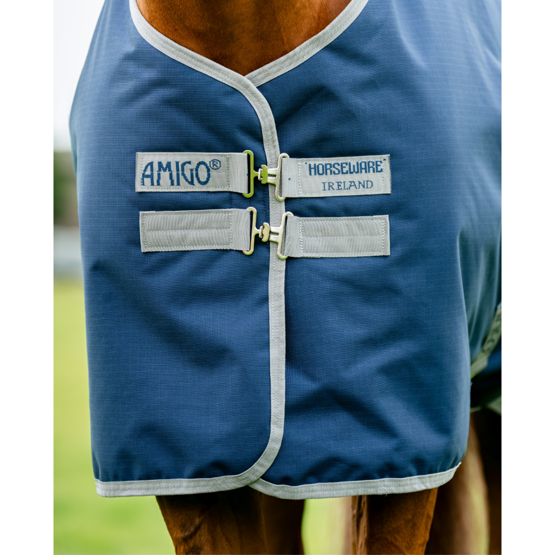Horseware Amigo Ripstop 900 Plus 100g Turnout Rug - Navy/Titanium Grey-3