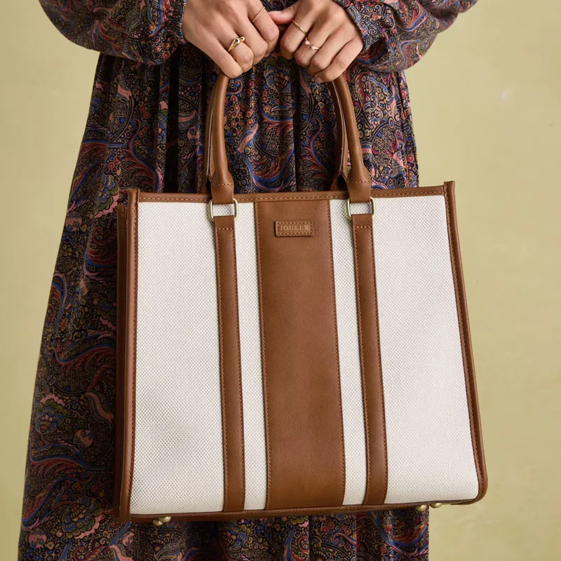 Joules Rushbury Tote Bag - Tan/Ecru