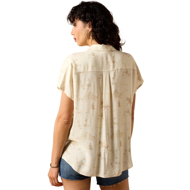 Ariat Women's Badlands Shirt - Turtledove Ranchscape-1
