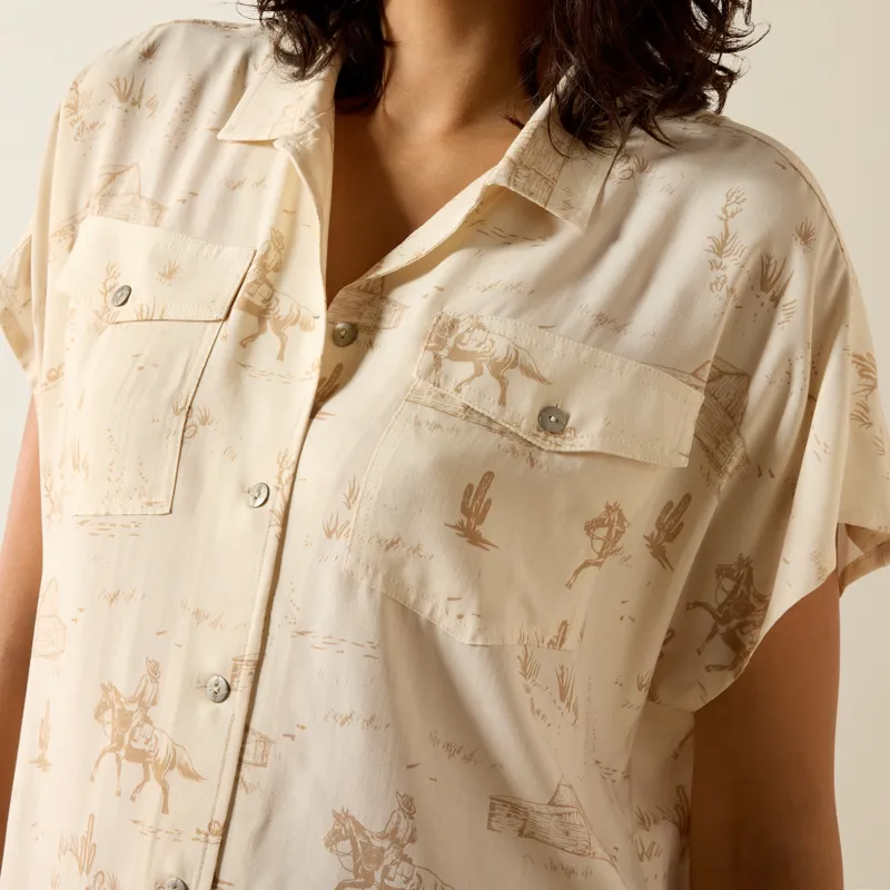 Ariat Women's Badlands Shirt - Turtledove Ranchscape-2