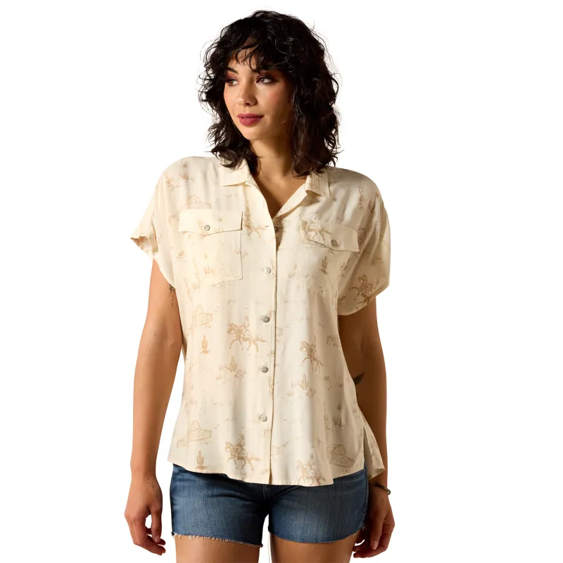 Ariat Women's Badlands Shirt - Turtledove Ranchscape