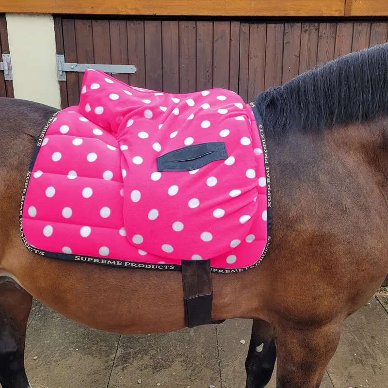 Supreme Products Dotty Fleece Ride On Saddle Cover - Paradise Pink