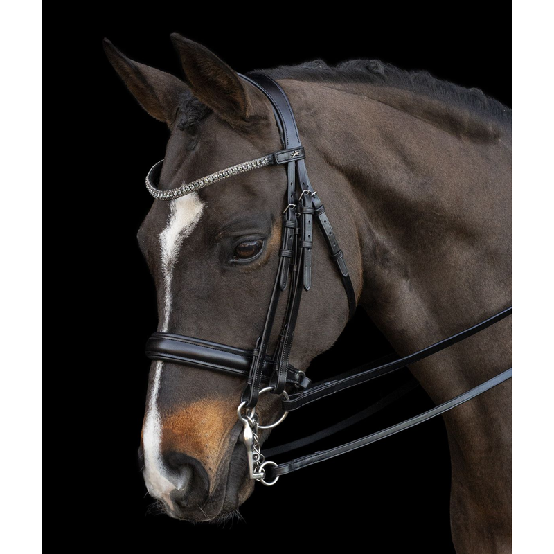 Schockemohle Brindisi Double Bridle - Black/Grey/Silver-1
