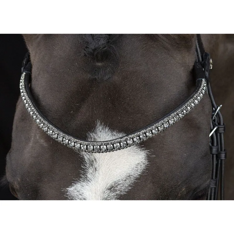 Schockemohle Brindisi Double Bridle - Black/Grey/Silver-2