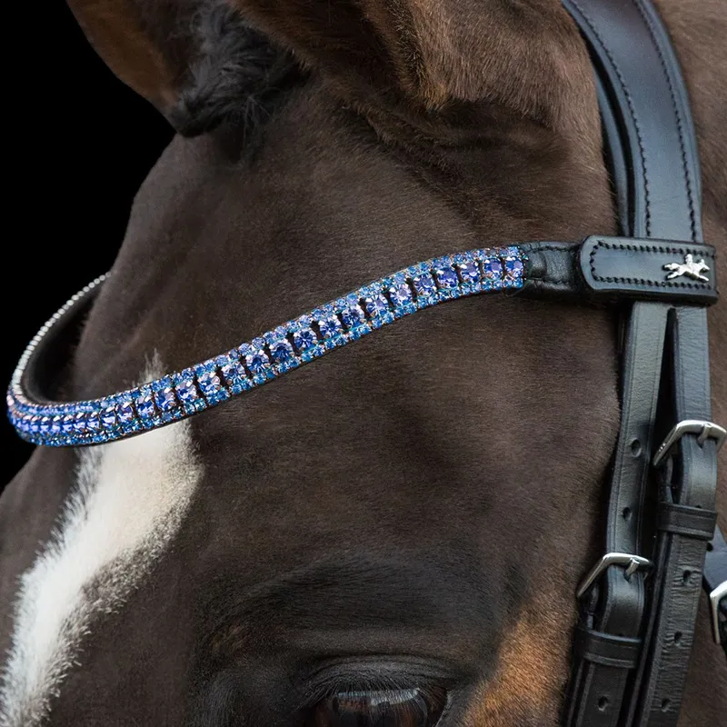 Schockemohle Malaga Browband - Black/Light Blue-1