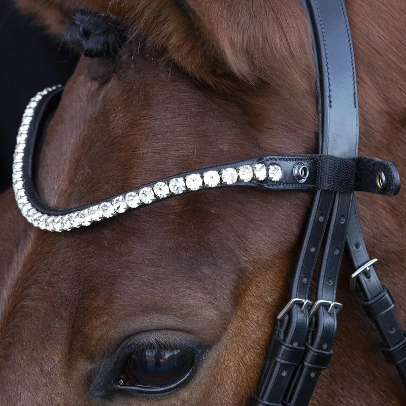 Schockemohle Siena Browband - Black/Crystal-1