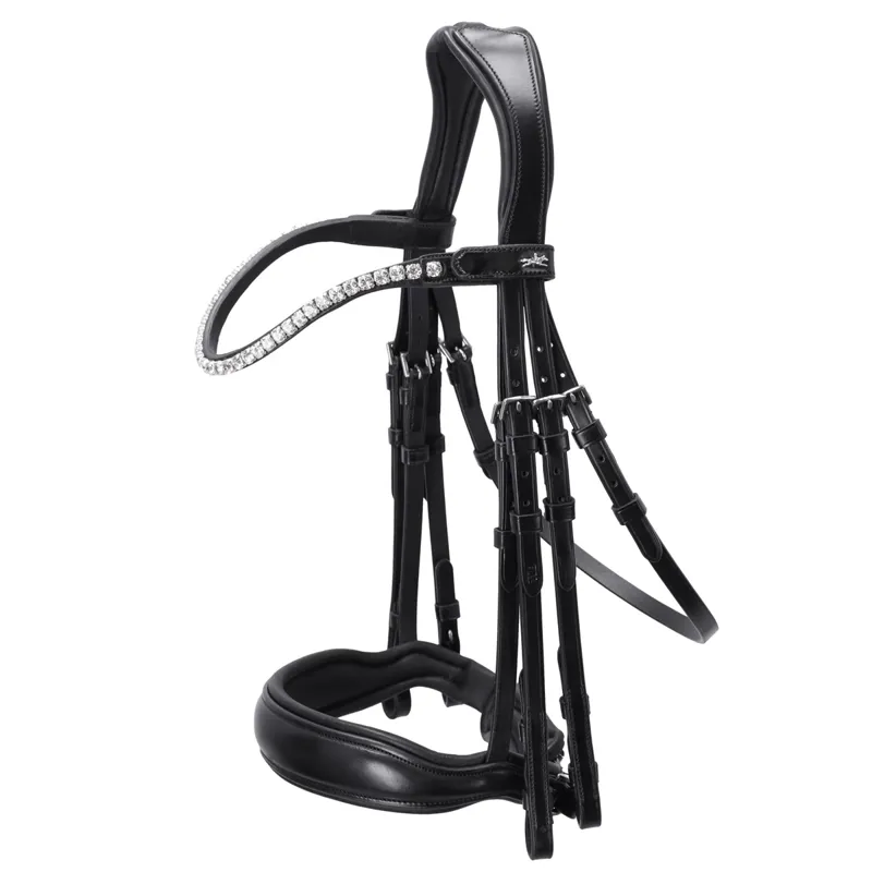 Schockemohle Milazzo Double Bridle - Black/Silver