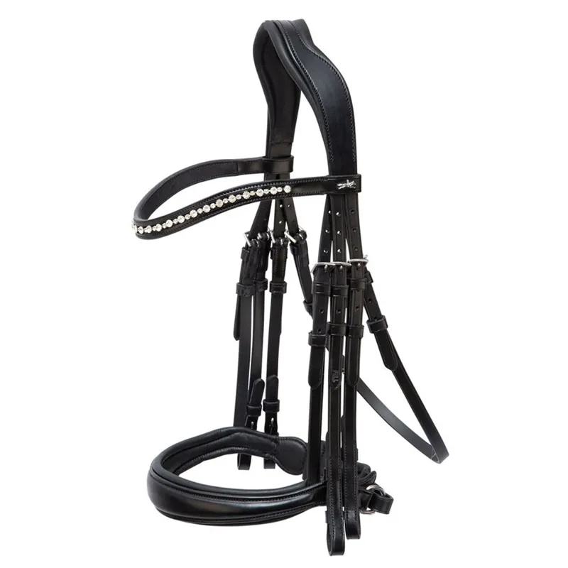 Schockemohle Milton Double Bridle - Black/Silver