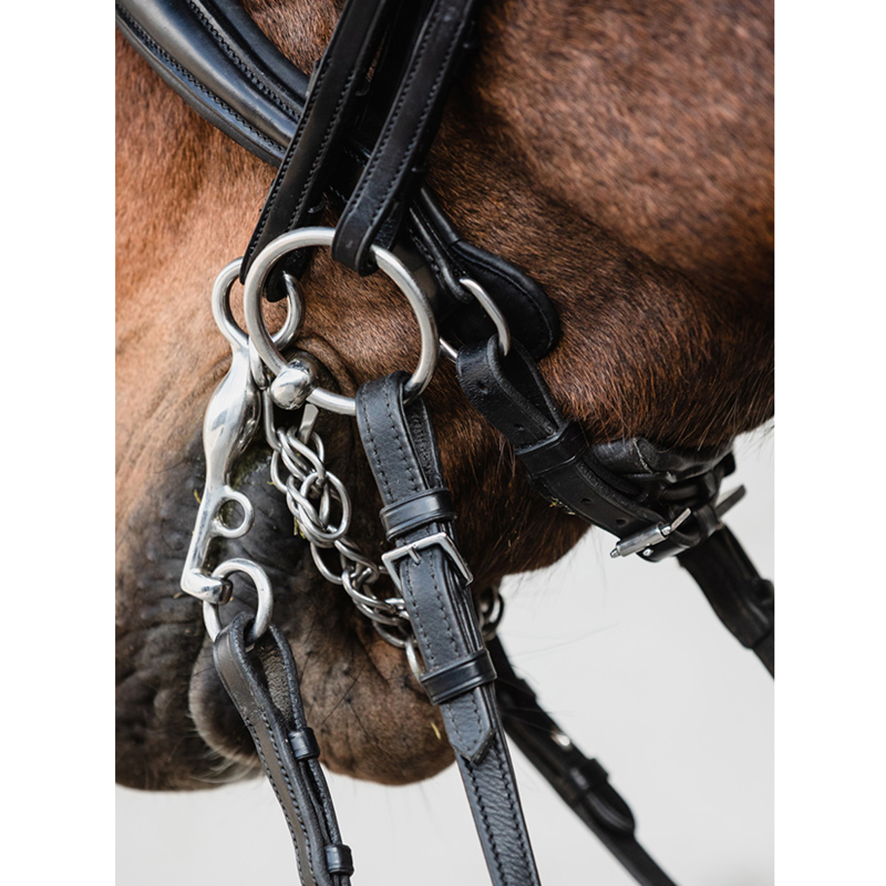 Schockemohle Milton Double Bridle - Black/Silver-3
