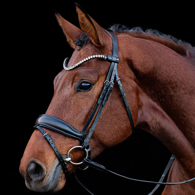 Schockemohle Siena Bridle - Black/Silver-1