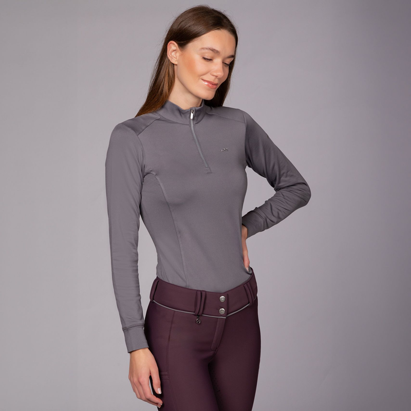 Schockemohle SPAyla Style Ladies Functional Training Shirt - Asphalt-4