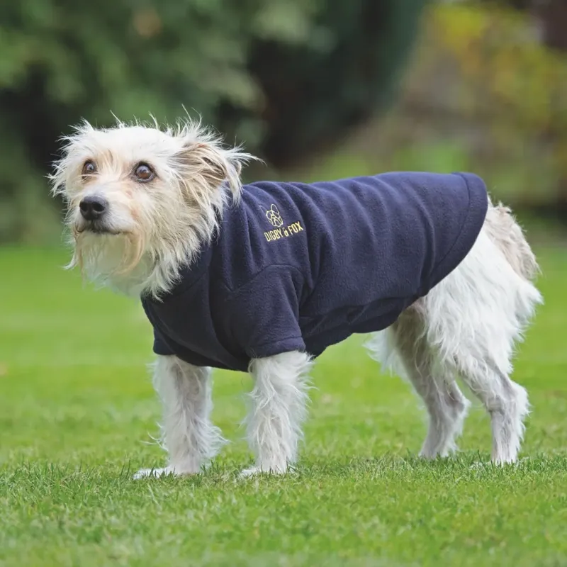 Shires Digby And Fox Fleece Dog Jumper - Navy