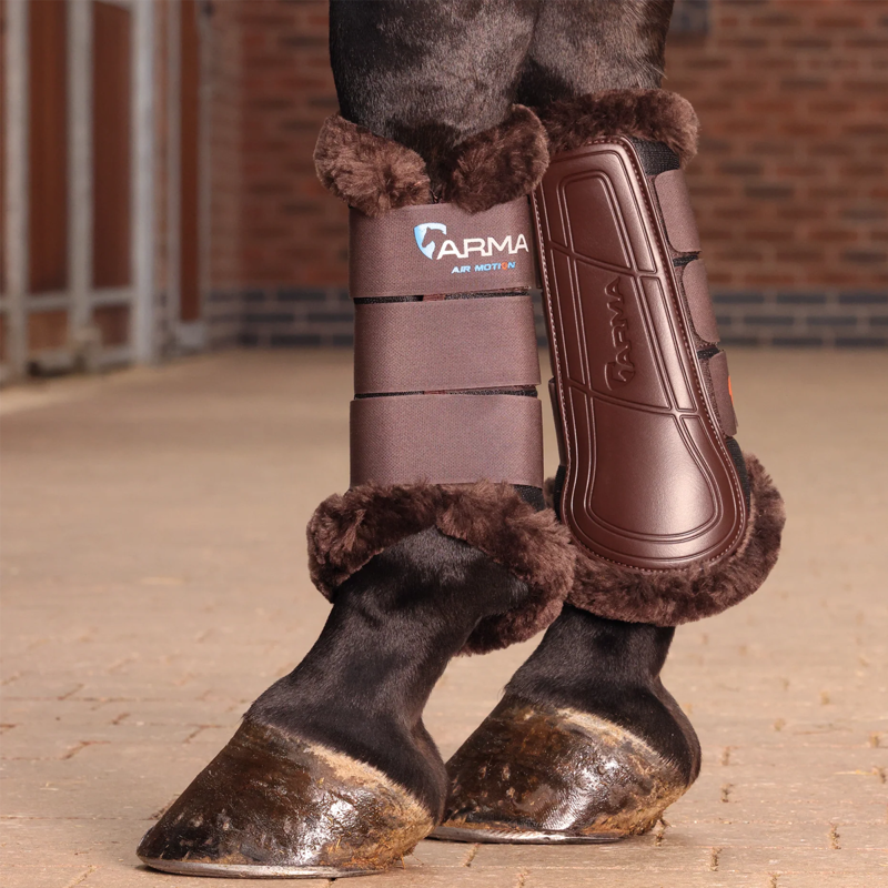 Shires ARMA Air Motion Supafleece Brushing Boots - Brown-7