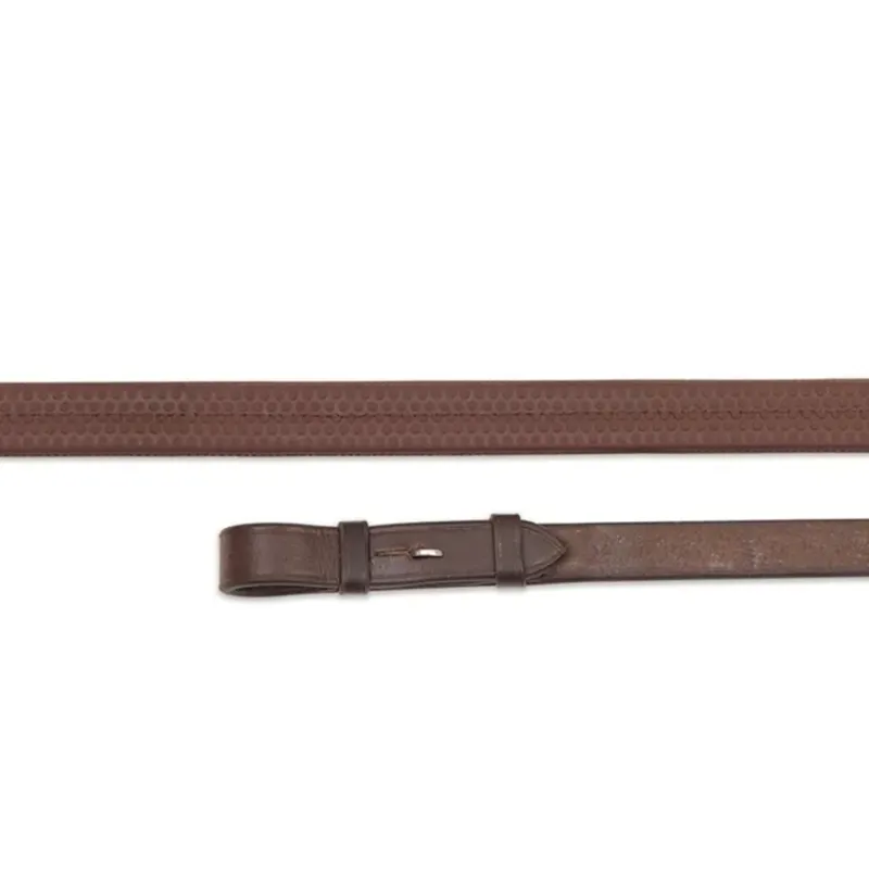 Shires Aviemore Nylon Insert Rubber Grip Reins - Havana 