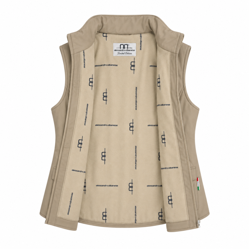 Horseware AA Lugano Vest - Tan/Navy - Large-2