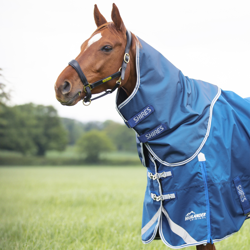 Shires Highlander Original 200 Turnout Rug and Neck - Blue-2