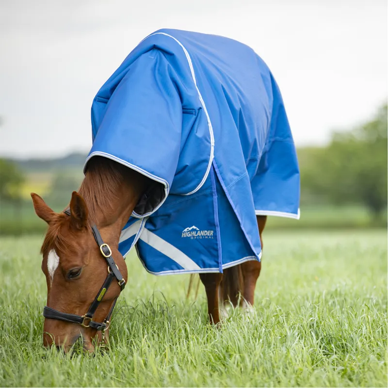 Shires Highlander Original 200 Turnout Rug and Neck - Blue-1