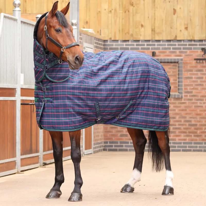 Shires Tempest Plus 100 Combo Stable Rug - Navy Tartan