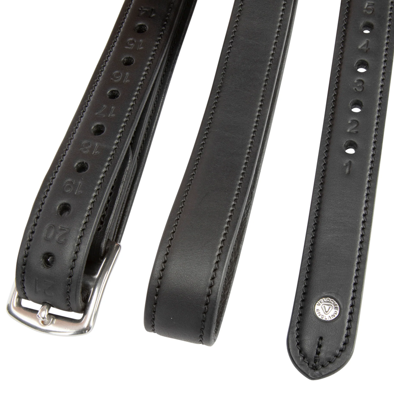 Shires Velociti Lusso Non Stretch Stirrup Leathers - Black-1