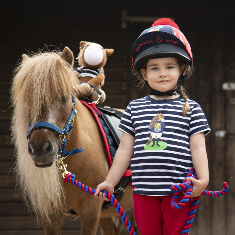 Shires Winnie and Me Hat Silk - Navy/Red-8