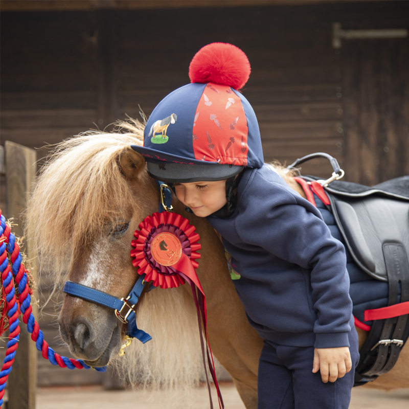 Shires Winnie and Me Hat Silk - Navy/Red-5