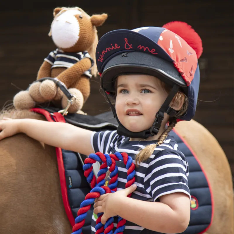 Shires Winnie and Me Hat Silk - Navy/Red-4