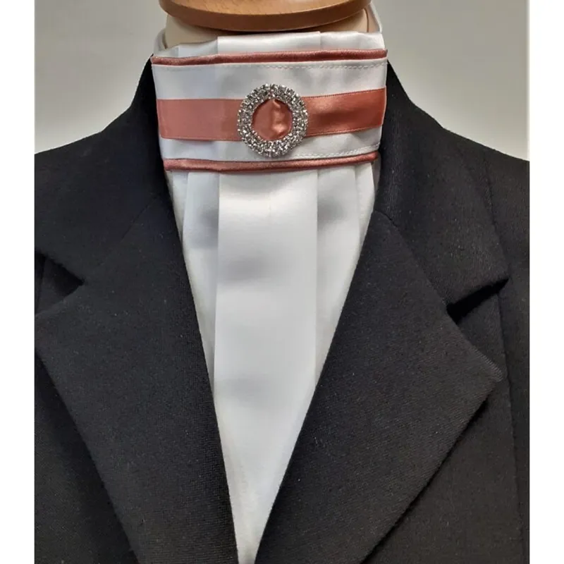 ShowQuest Kendra Ready Tied Stock - White/Rose Gold