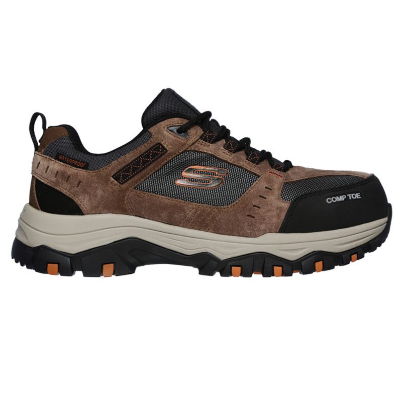Skechers Men's Work Greetah Comp Toe Safety Shoe - Brown/Black-4