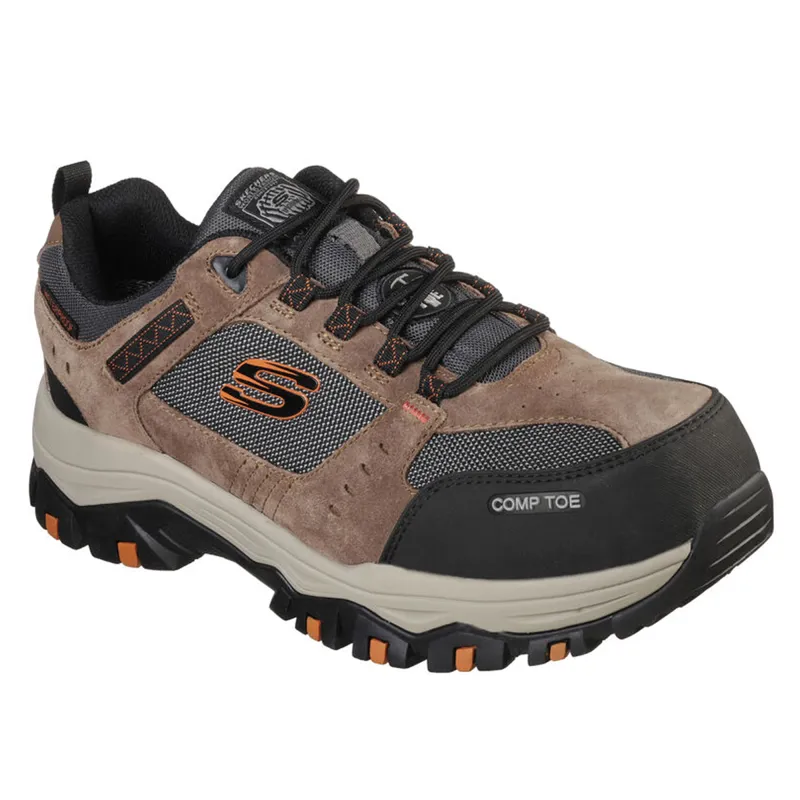 Skechers Men's Work Greetah Comp Toe Safety Shoe - Brown/Black
