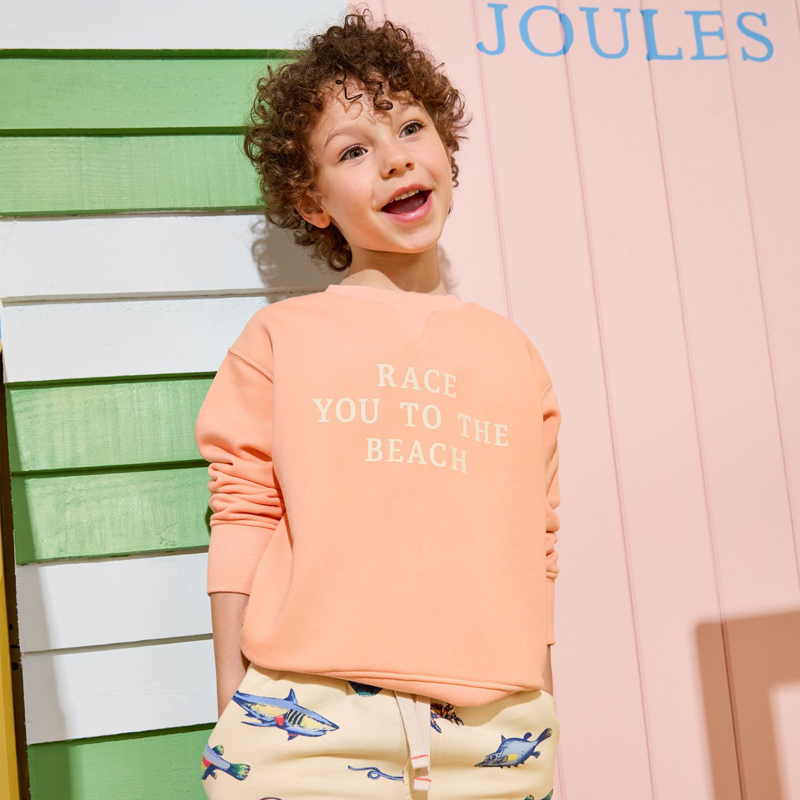 Joules Kids Sundaze Sweatshirt - Salmon Orange-2