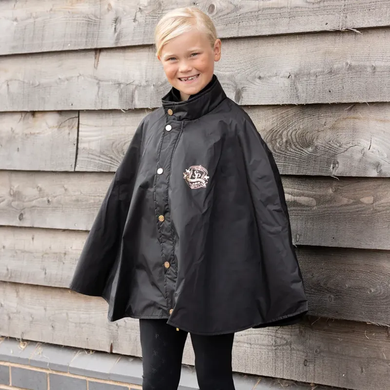 Supreme Products Active Junior Show Rider Rain Cape - Black/Gold