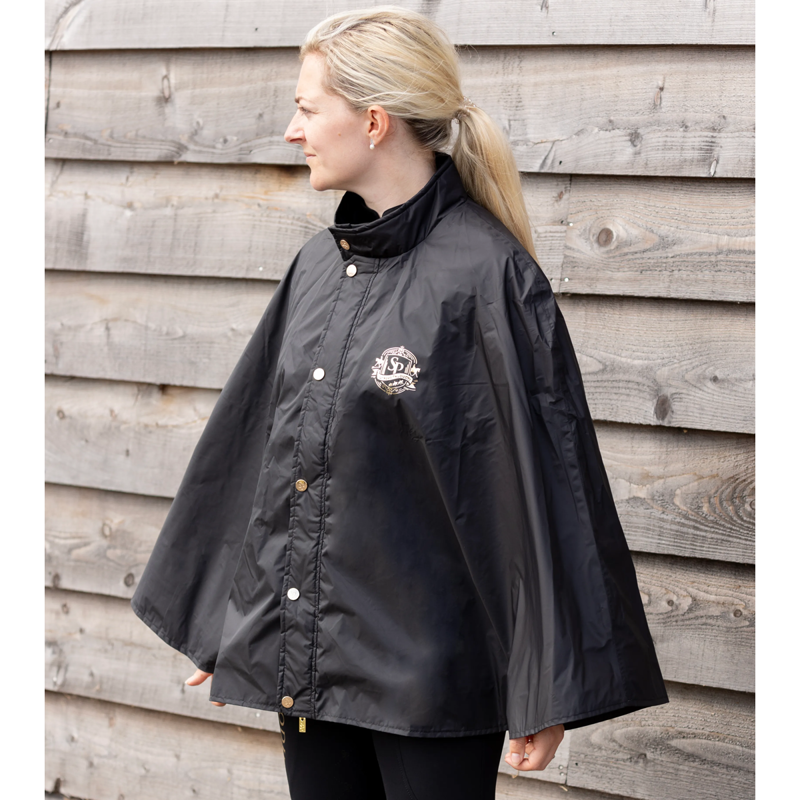 Supreme Products Active Show Rider Rain Cape - Black/Gold-1