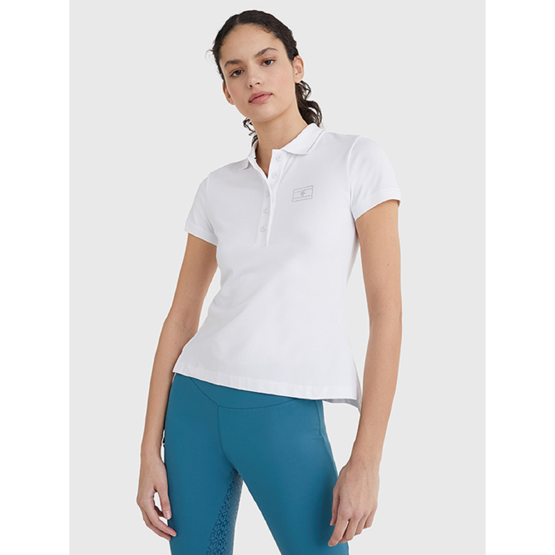 Tommy Hilfiger Women's Crystal Embellished Polo Shirt - Optic White-1