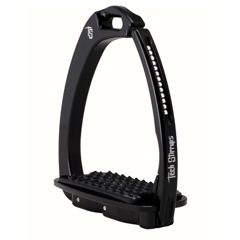 Tech Venice Sloped Evo Safety Stirrup - Black/Black/Swarovski Crystal